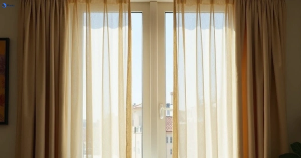 Dull dusty drapes in highland-park before professional cleaning